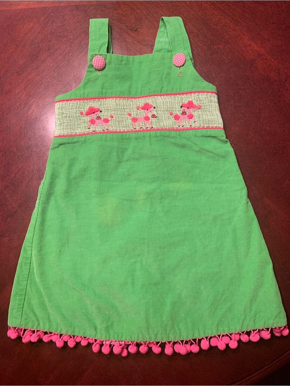 Beaux et Belles New Orleans Dress with pink poodles, 4T